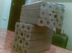 Fuel briquettes packed into thermo-film €0